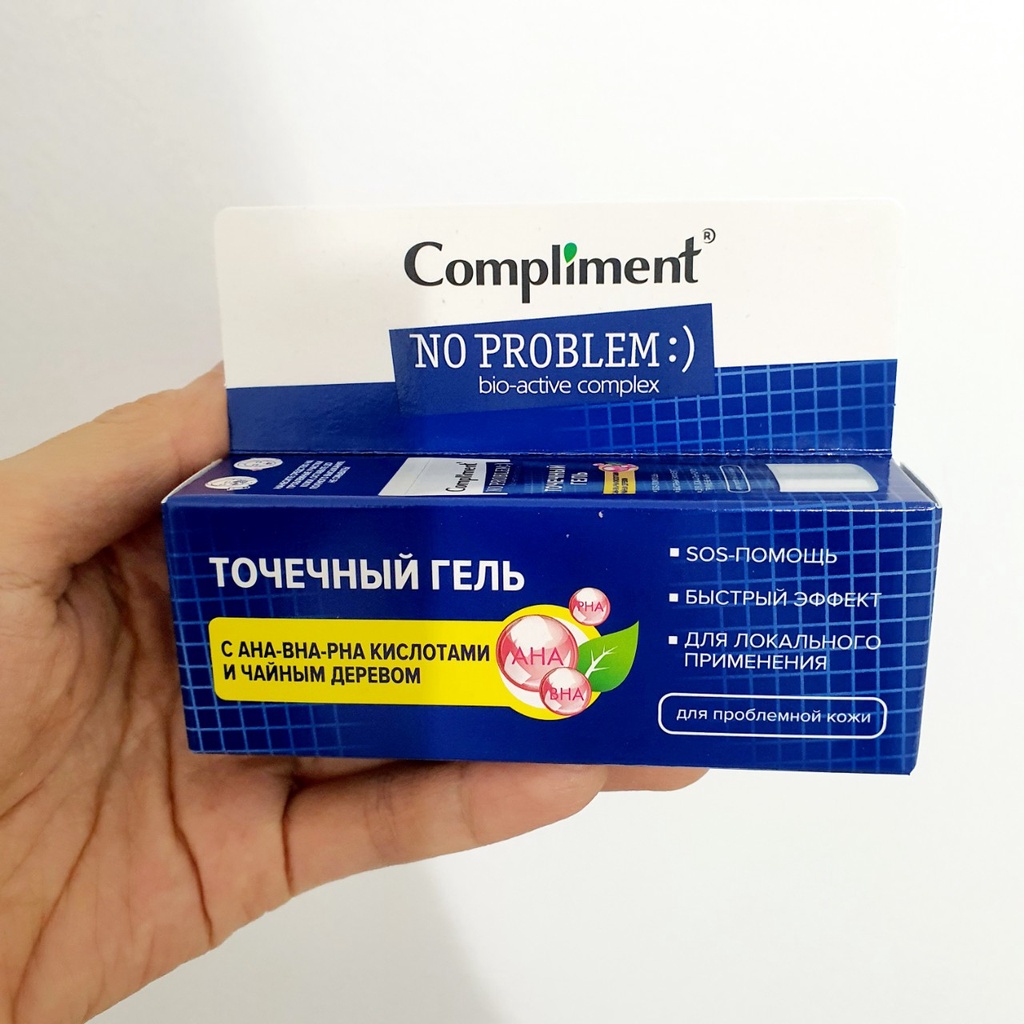 Gel bôi mụn Compliment No Problem 25ml giúp gom cồi, phục hồi, làm lành da mụn, giảm viêm