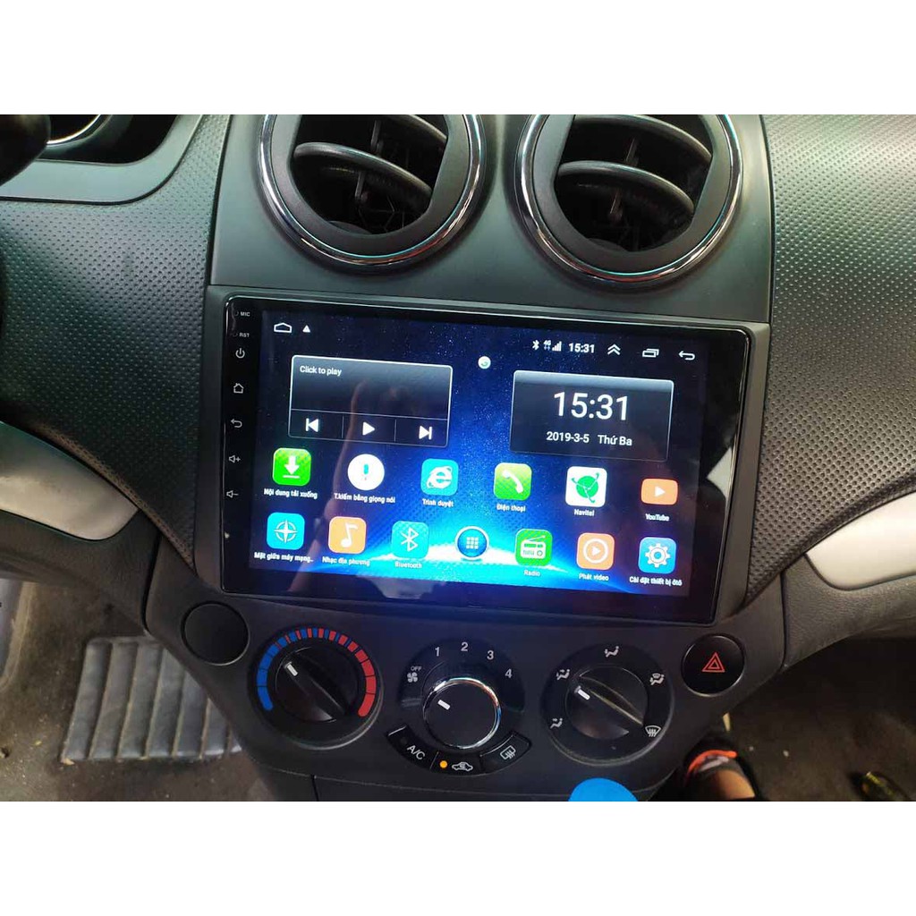 Combo Màn Hình Android 9 inch Kèm Mặt Dưỡng và Giắc Nguồn zin cho Xe Chevrolet Aveo/Captiva/Gentra