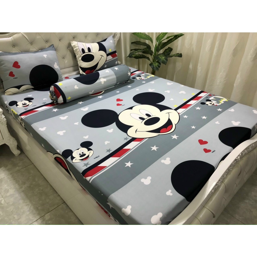 Bộ ga giường thun lạnh Hàn Quốc cute Xưởng Ga Gối Tuệ Mẫn - TM185 | BigBuy360 - bigbuy360.vn