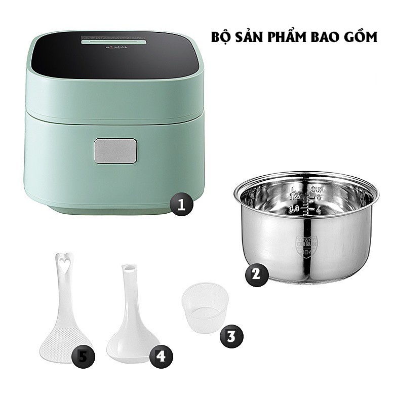 ✨BH 1 NĂM✨Nồi cơm điện cảm ứng thông minh, nồi cơm điện mini đa năng 2,6L - dùng cho 2-4 người ăn