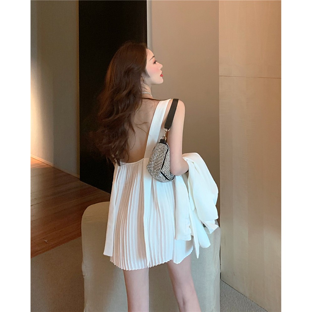 [Mã WASTMAY giảm 15% tối đa 30K đơn 150K] (ORDER) Set áo vest trắng + đầm dự tiệc sang chãnh ảnh thật ở cuối | BigBuy360 - bigbuy360.vn