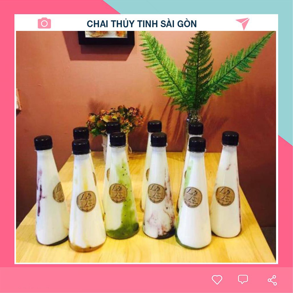 Chai nhựa 330ml đựng Trà Sữa hình TAM GIÁC