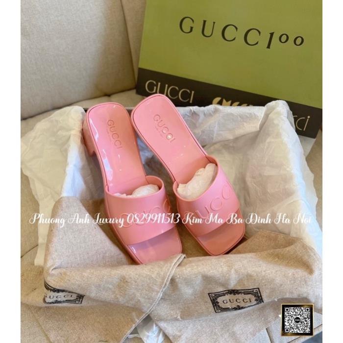 Guốc Nhựa Gucci 2 Màu Trắng Hồng Full Size 35-39