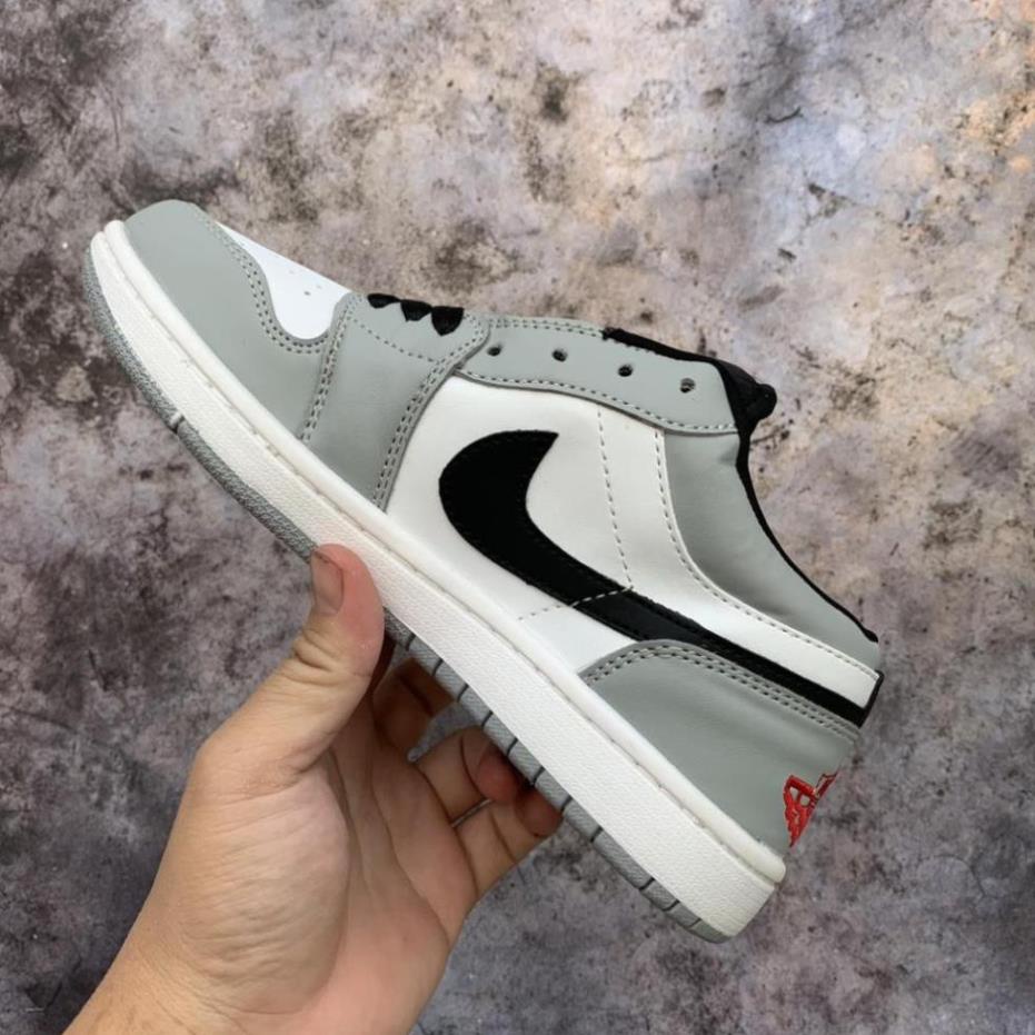 Giày sneaker JORDAN 1 XÁM CỔ THẤP hot trend nam nữ, Giày JD1 xám thấp dùng đi học,tập gym,chạy bộ