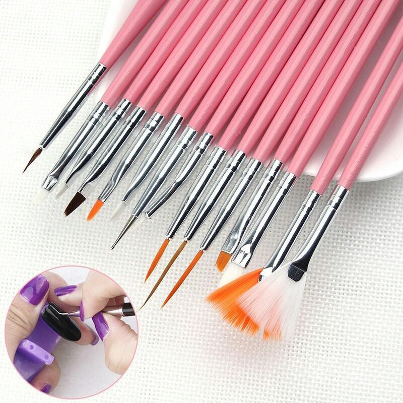 Set 15 cây cọ cây vẽ móng nghệ thuật 3D, vẽ trang trí móng tay, làm nail siêu mềm,cực kỳ sắc nét xinh xắn