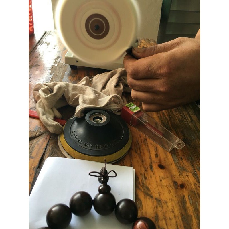 ⚡️𝐇𝐚̀𝐧𝐠 𝐂𝐡𝐢́𝐧𝐡 𝐇𝐚̃𝐧𝐠⚡️Bánh vải chà bóng cho máy mài⚡️ Đường kính 10cm - Dày 10mm - Lỗ trong 4mm