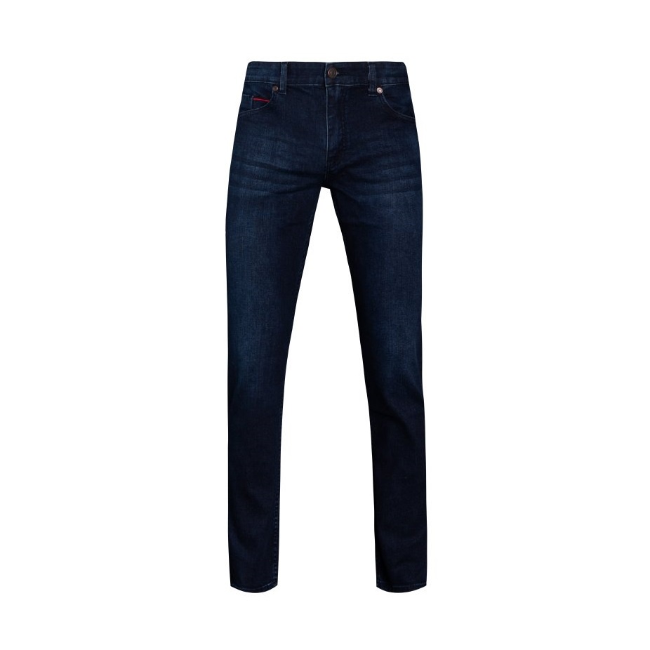 Quần Jean Nam Quần Bò Nam Hàng Hiệu Cao Cấp Owen QJSL23055 Ống Côn Slim Fit Màu Xanh Đậm Trơn Chất Liệu Cotton