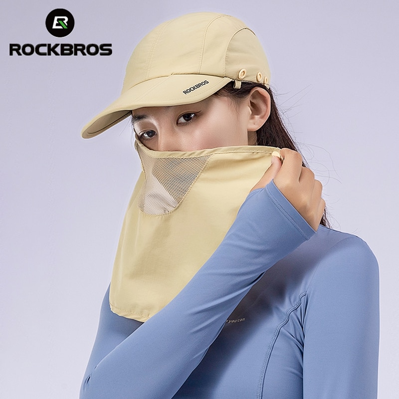 ROCKBROS (Hàng Mới Về) Nón Kèm Khẩu Trang Che Nắng Chống Tia Uv Có Thể Gấp Gọn Tiện Dụng