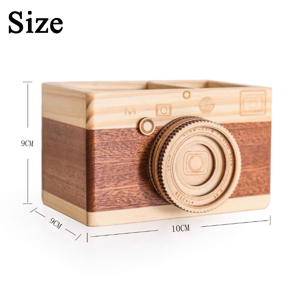 Epoch Hộp Đựng Bút Bằng Gỗ Hai Tầng Để Bàn Tiện Dụng