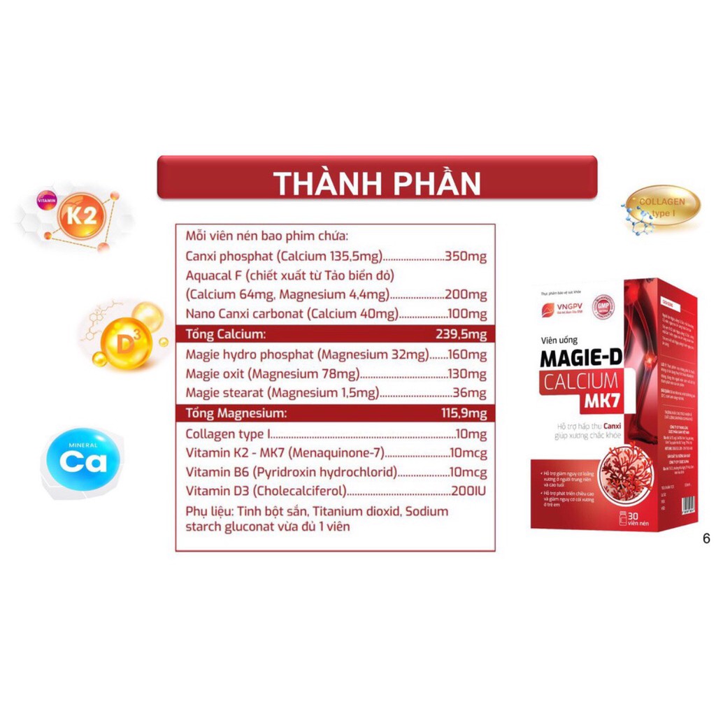 MAGIE-D CALCIUM MK7 - Hỗ trợ hấp thu Canxi giúp xương chắc khoẻ