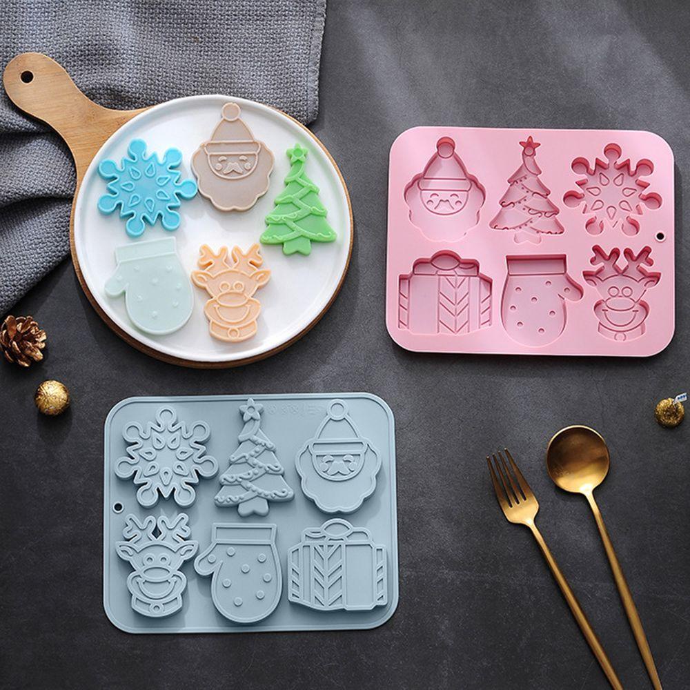Khuôn Silicone Làm Xà Phòng 6 Ô Chủ Đề Giáng Sinh