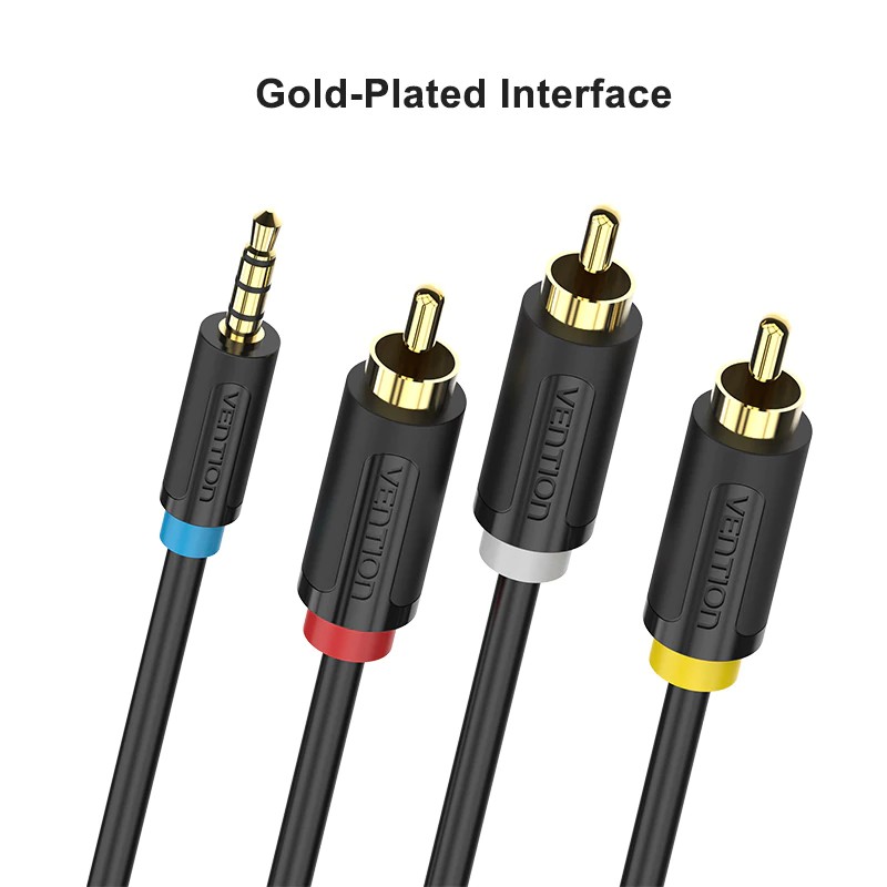 Dây cáp chuyển đổi âm thanh từ 2.5mm sang 3RCA đa năng tiện dụng cho máy tính