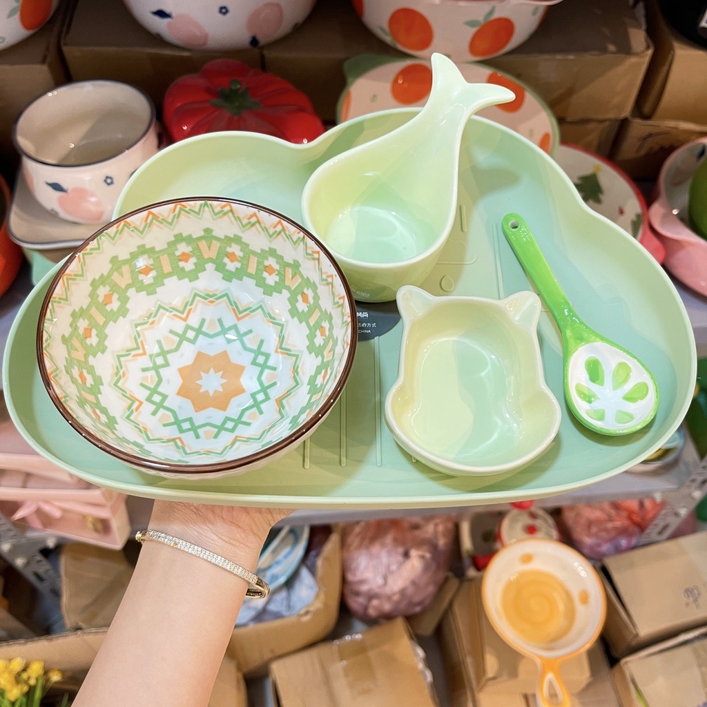 Các Set Bát Ăn Cơm Trẻ Con Đĩa Sứ Bộ Chén Dĩa Sứ Dễ Thương