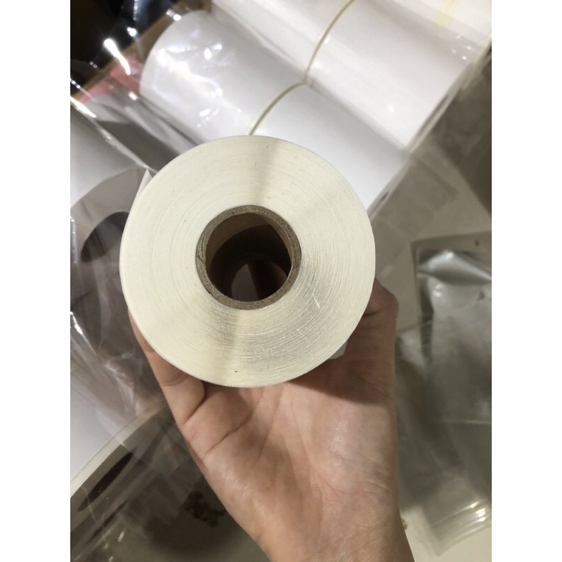 Giấy In Bill k80  30 mét- Giấy In Nhiệt K80 có Keo Dán- decal k80 Liên Tục