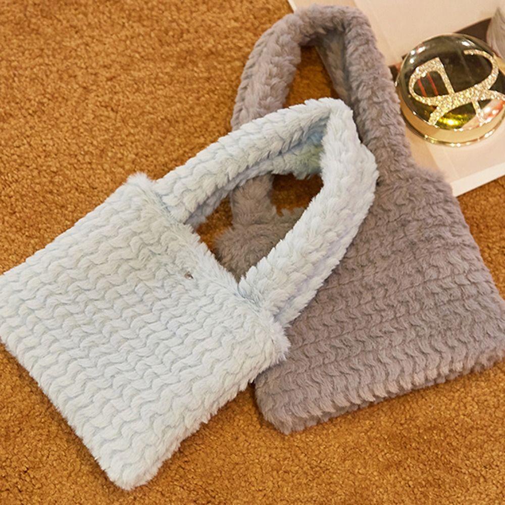 Túi Đựng Mỹ Phẩm Cỡ Lớn Phối Lông Dễ Thương MIHAN1