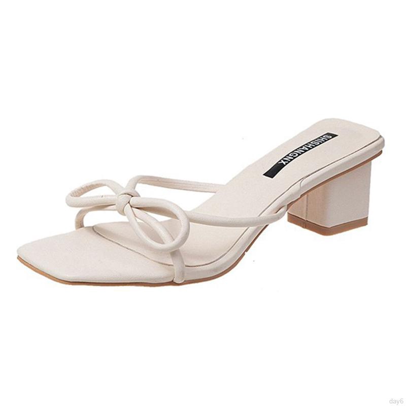 Dép Quai Ngang Đính Nơ Thời Trang Hàn Cho Nữ