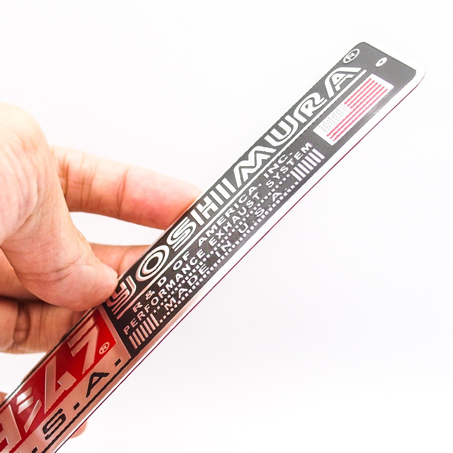 Set 2 miếng Sticker metal dán bô xe Sticker Factory - Chủ đề Yoshimura Exhaust