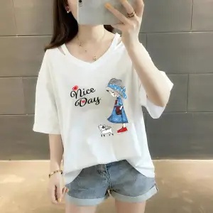 Áo Thun Nữ Cổ Chữ V Plus size C9046 (40-150KG)