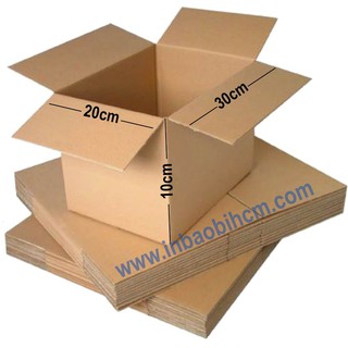 100 hộp carton đóng hàng 30x20x10 cm  (InbaobiHCM - Thùng giấy - Hộp giấy giá rẻ)