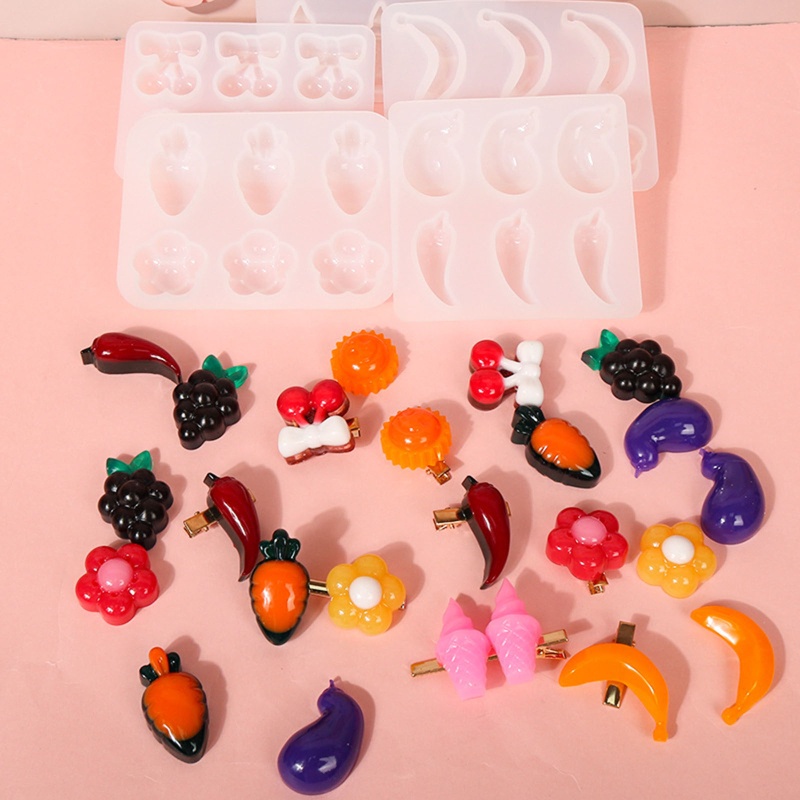 Sa Khuôn Làm Móc Khóa Hình Trái Cây Sáng Bóng