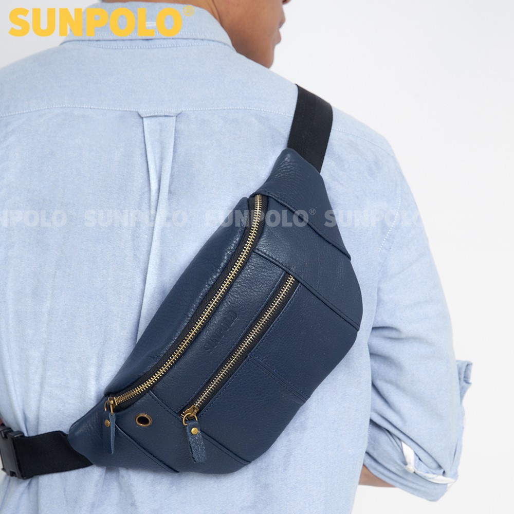 Túi Bao Tử Nam Da Bò Cao Cấp SUNPOLO Đen Nâu Xanh Navy SBT105