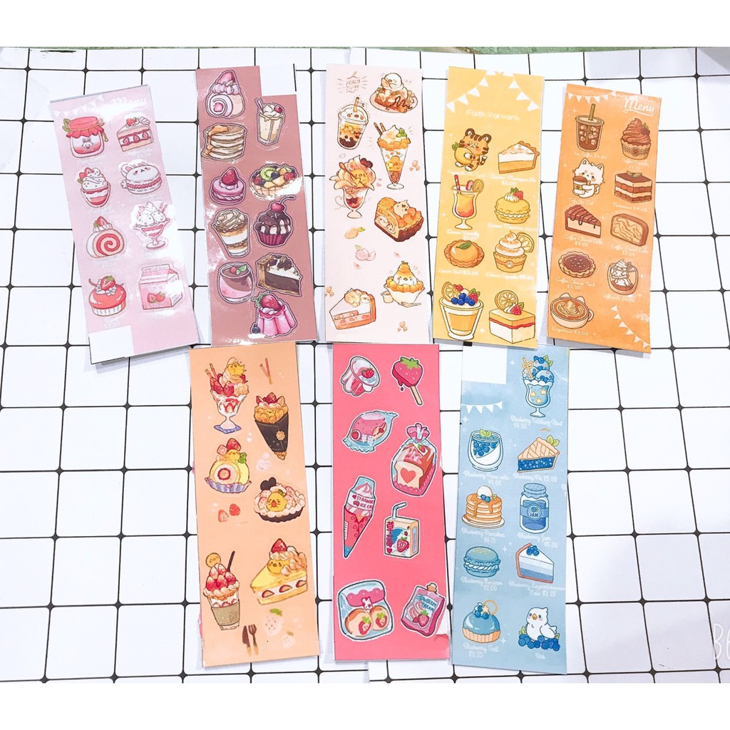 SI19 sticker thức ăn động vật hoạt hình sticker trang trí 7*19,5cm