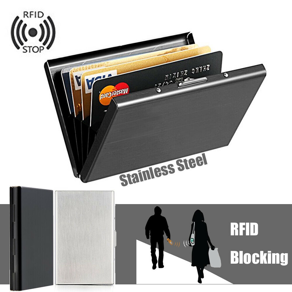 1 Ví Nhôm Đựng Thẻ Tín Dụng / Tiền Chống Quét RFID Cho Nam