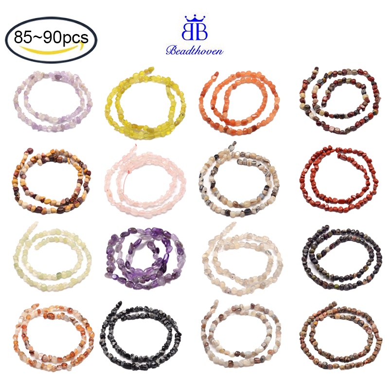 Set 85~90 Hạt Đá Tự Nhiên 3~5x3~5x3~8mm Kích Thước Từ 1mm Kích Thước 85~90 Cái 15.7inch(40cm)