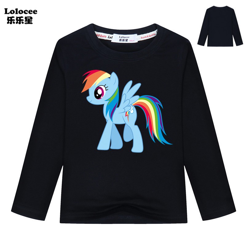 MY LITTLE PONY Áo Thun Dài Tay In Hình Ngựa Pony Cho Bé Gái 2020