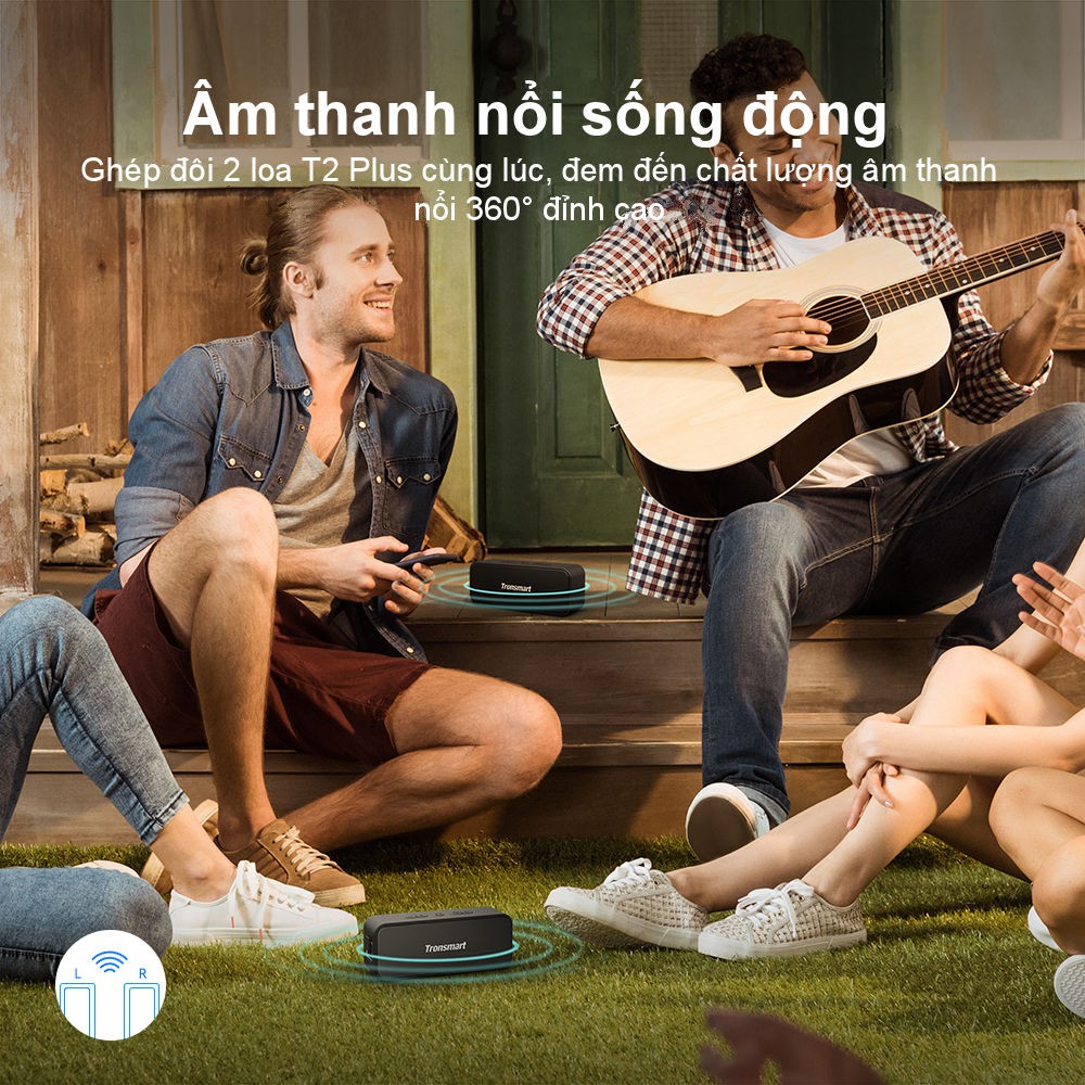 Tronsmart Element T2 Plus | Loa Bluetooth 5.0 ngoài trời chống thấm nước IPX7 Công suất 20W