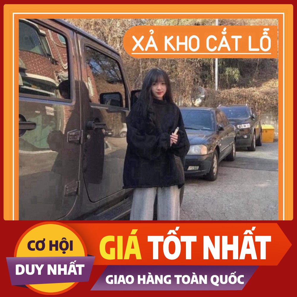 BỘ NỈ TEEN DÁNG RỘNG ÁO ĐEN QUẦN XÁM