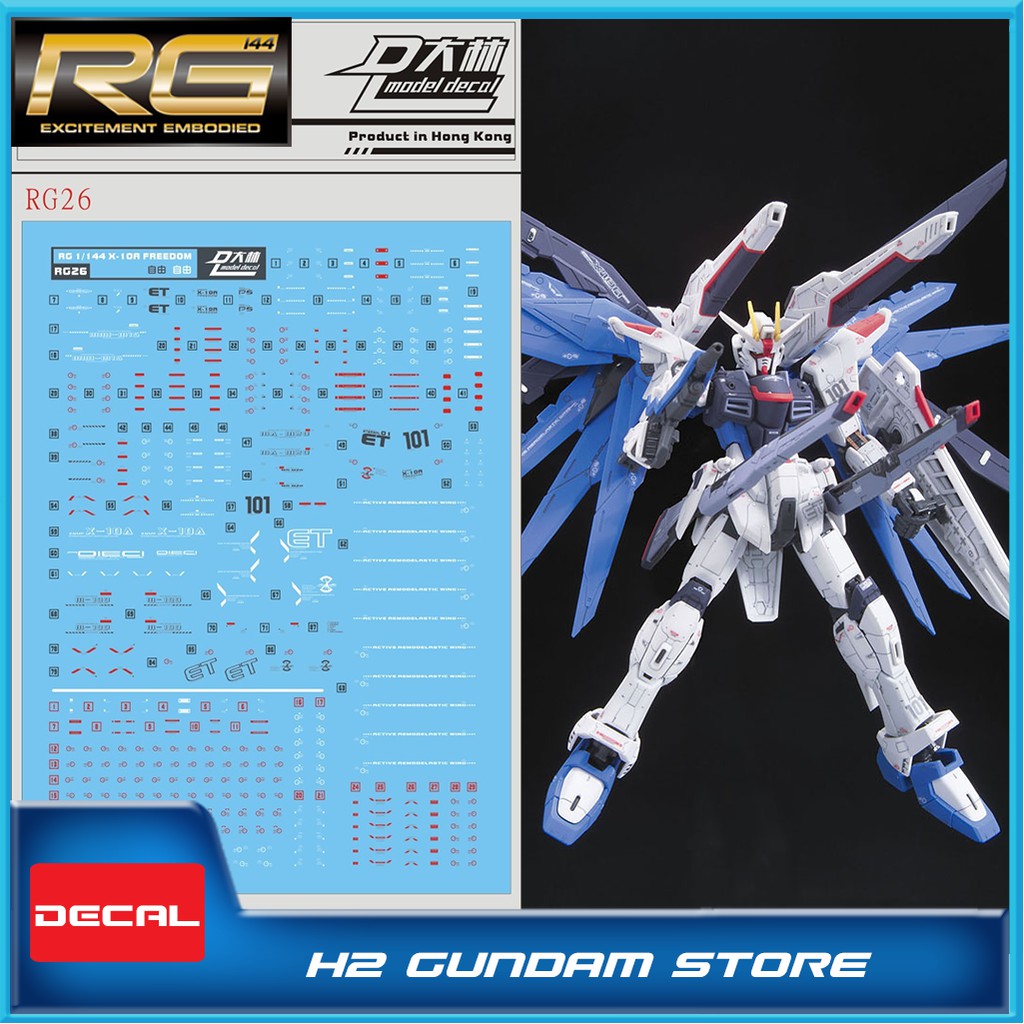 Decal nước cho mô hình RG 1/144 Freedom Gundam