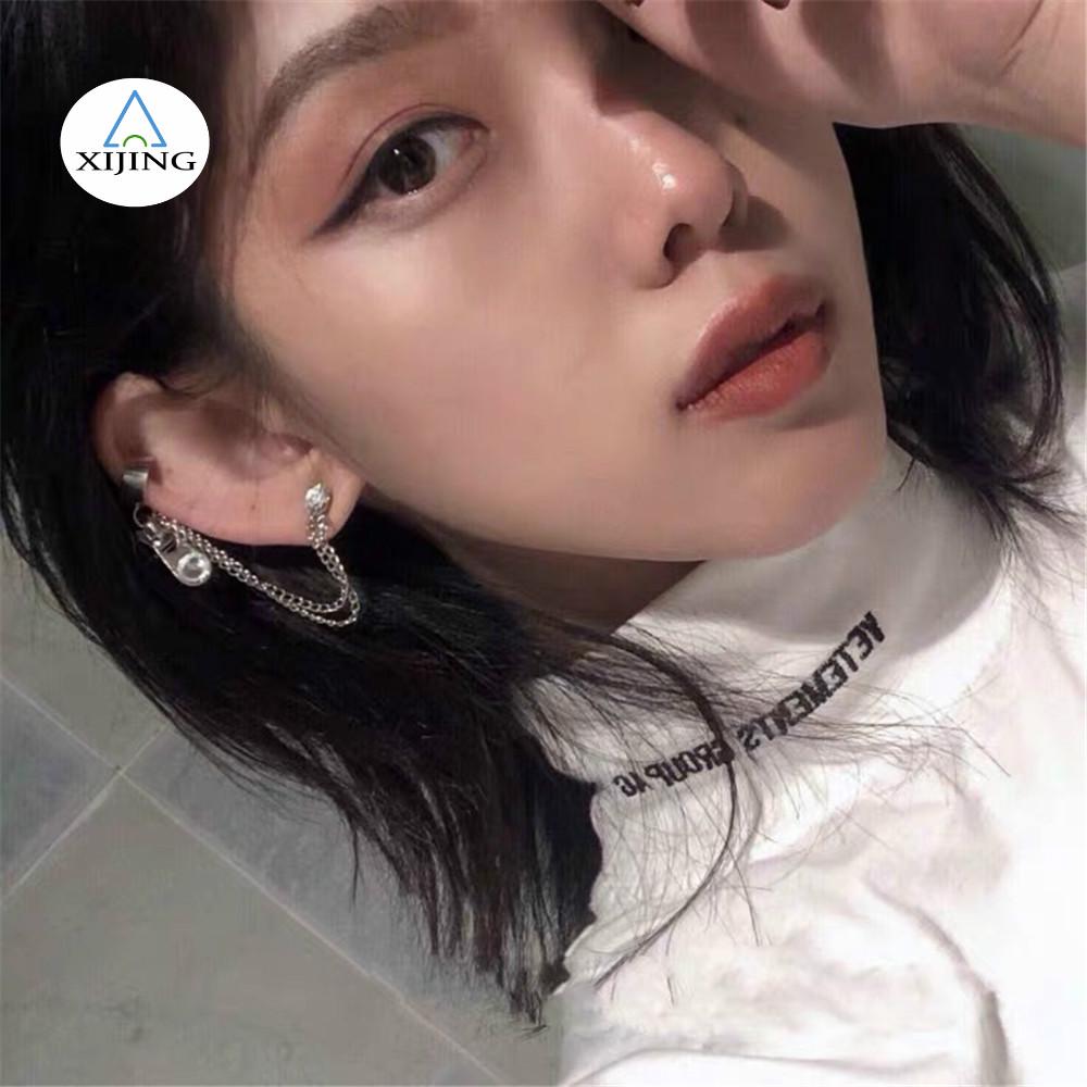 Khuyên tai thiết kế hình khóa kéo cá tính thời trang cho nữ