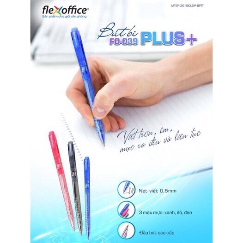 5c BÚT BI NÉT NHỎ 0.5MM FO-039 Plus MÀU XANH MẪU MỚI CHUẨN