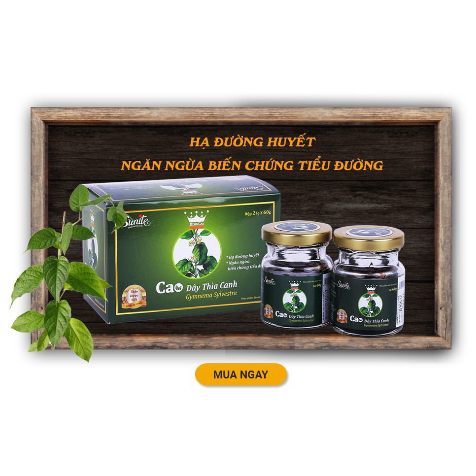 Cao Dây thìa canh Sunite kingkao cao: hộp 2 lọ 75G