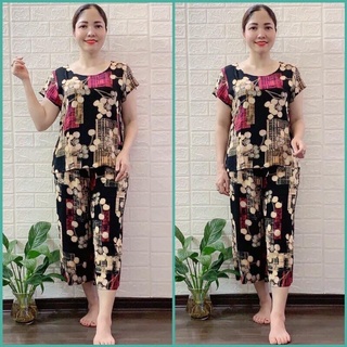 Bộ lanh mặc nhà trung niên - bộ đồ lanh lửng ống sớ cho bà cho mẹ