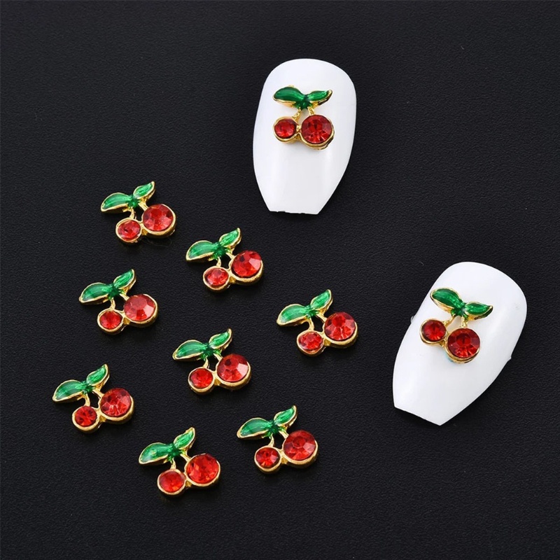 Hộp Phụ Kiện Hạt Cherry 3D Lấp Lánh Dễ Thương Trang Trí Móng Nghệ Thuật DIY