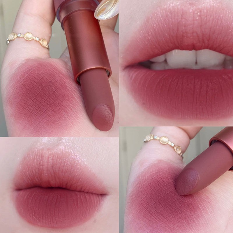 Grey tone smoked rose lipstick taro mashed bean paste girls color students do not fade