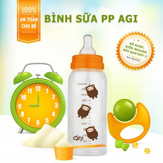Bình Sữa Agi Premium 60ML/ 120ML/ 250ML - Bình Sữa Agi Đủ Dung Tích Có Van Chống Sặc Chống Đầy Hơi