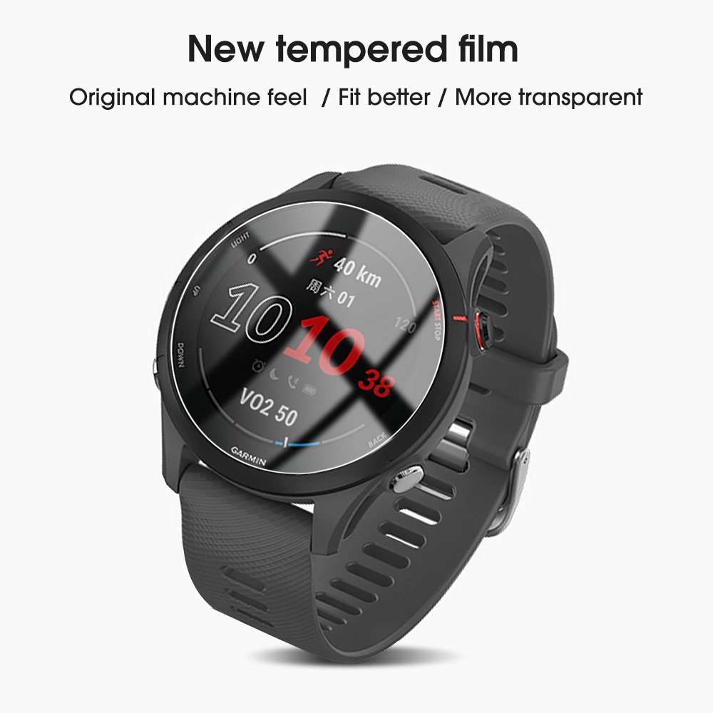 Kính Cường Lực Cao Cấp 9H Trong Suốt Chống Xước Cho Garmin Forerunner 255 / Smart