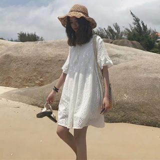 Váy baby doll cổ V hagauorder hagauorder