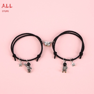 Cặp Vòng Tay Mặt Hình Phi Hành Gia Và Ngôi Sao Nhiều Kiểu Tình yêu hình trái tim Tùy Chọn Có Nam Châm Hút Nhau Cho Các Cặp Đôi