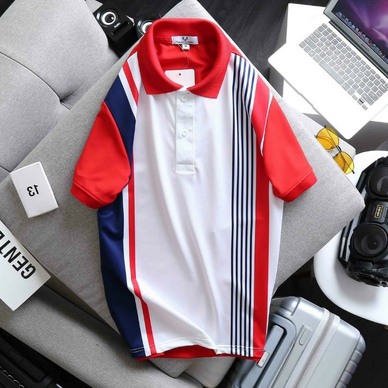 Áo thun cá sấu nam sọc đứng cực sang đẹp chảnh nha | BigBuy360 - bigbuy360.vn