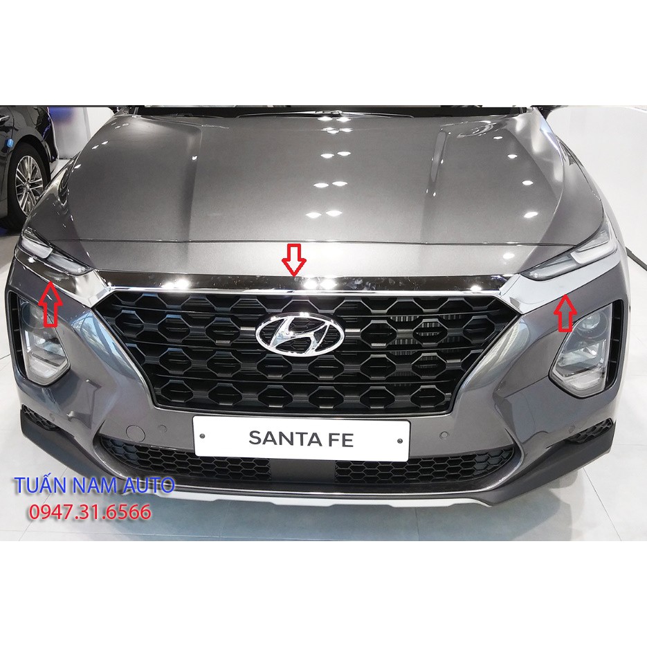 ỐP CHROME VIỀN CA PÔ, CA LĂNG SANTAFE 2020, 2019 + Made In Korea Auto Clover