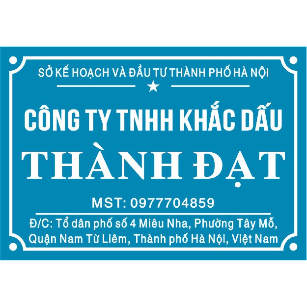 Biển Công ty in trên Mika