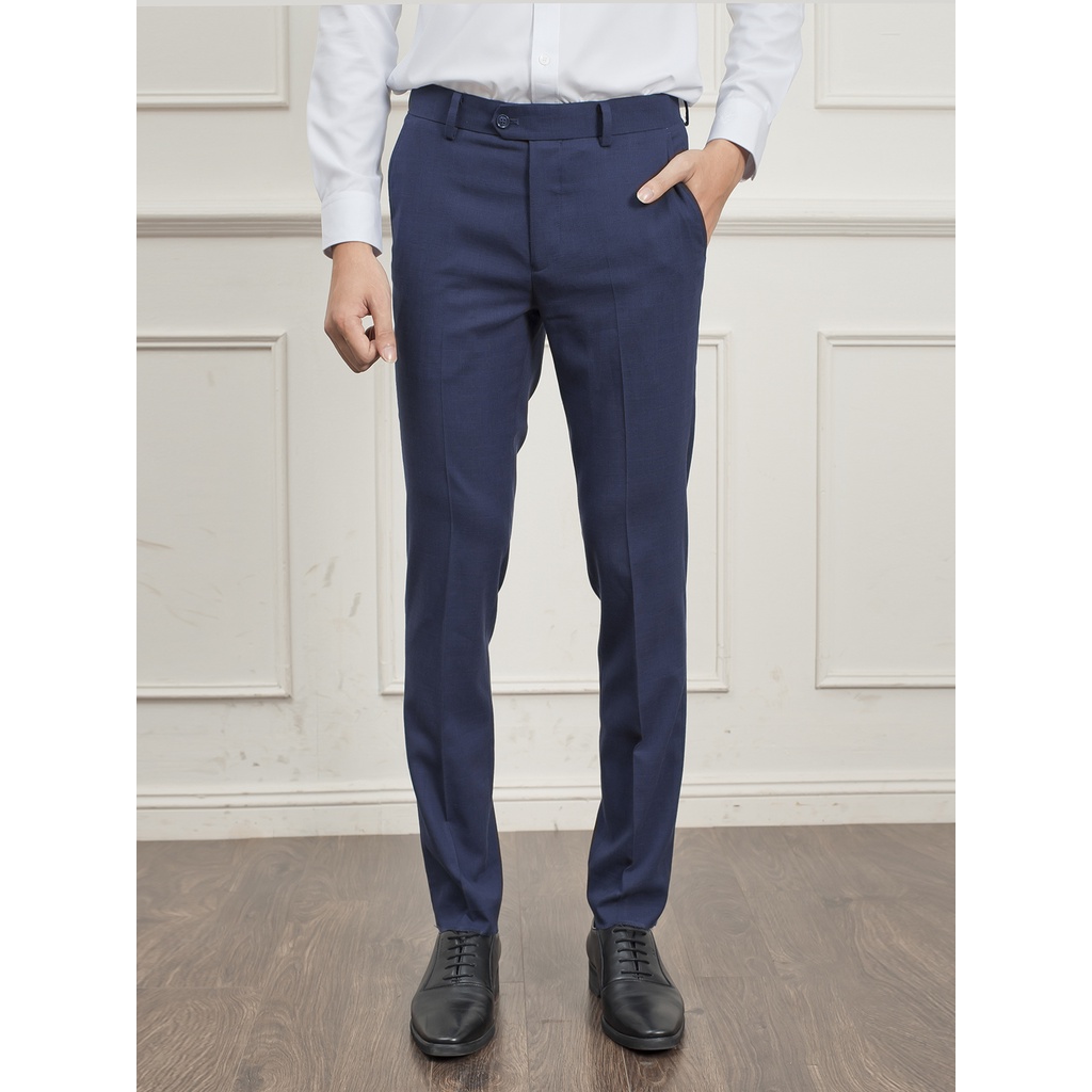 Quần âu nam ARISTINO phom Slim Fit ôm, màu xanh tím than hiệu ứng kẻ vô cùng thời thượng và ấn tượng - ATR04009