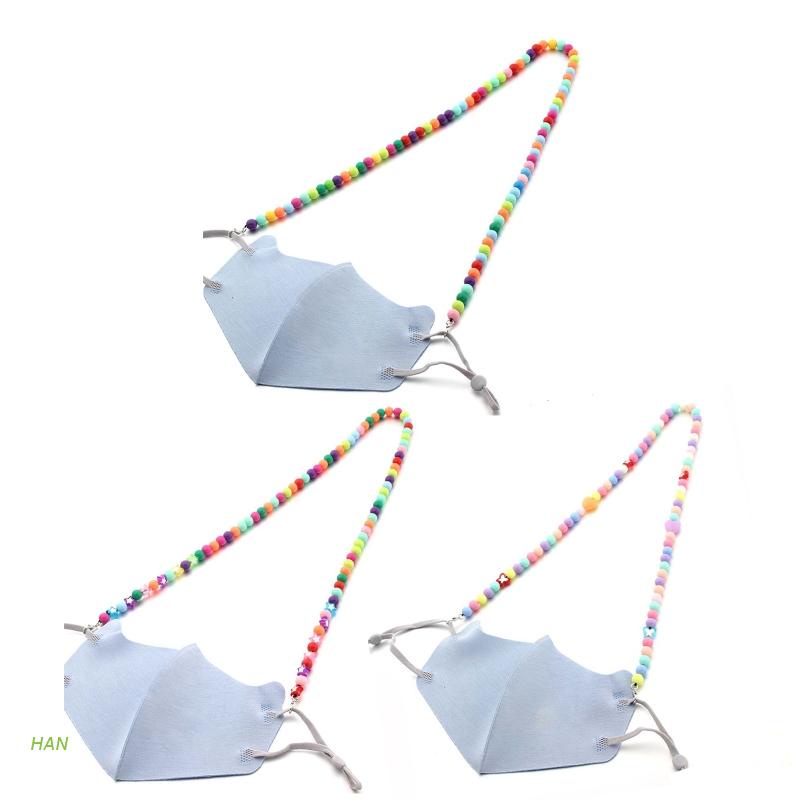 Dây Đeo Nối Dài Khẩu Trang Xâu Hạt Phong Cách Boho Cho Trẻ Em Kèm Giá Đỡ