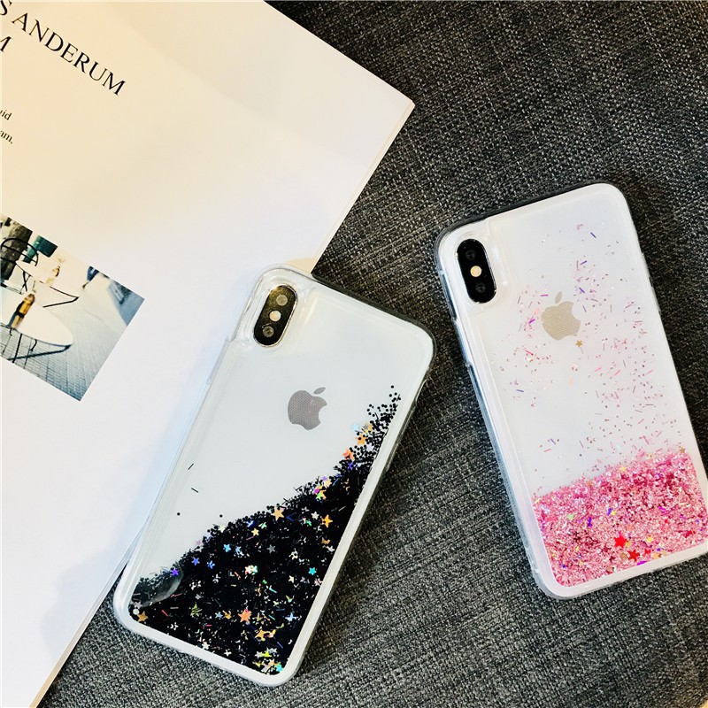 iPhone 6 7 8 Plus 6+ 6s 6s+ 7+ 8+ X Xr xs xs max Liquid Quicksand Star Phone Cases Soft Covers For Girls