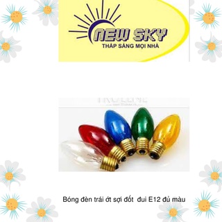 Bóng đèn trái ớt sợi đốt đui E12 (Bóng quả nhót, bóng cà na)