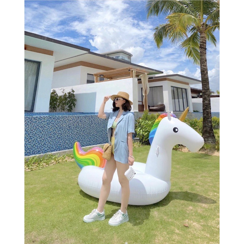 Phao Bơi Kì Lân Magic 275cm Khổng Lồ Người Lớn Kèm Bơm + Phao Mini